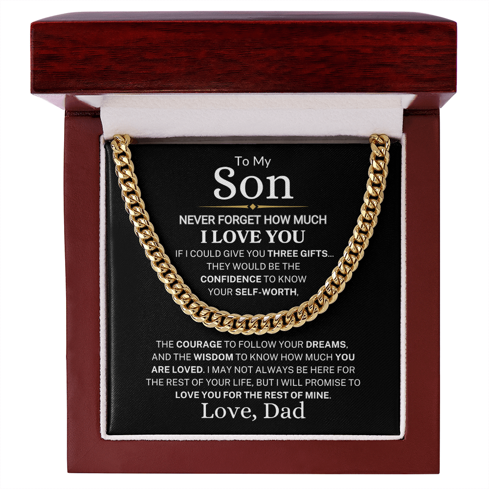Gift for Son "If I Could Give You Three Gifts" | Cuban Link Chain