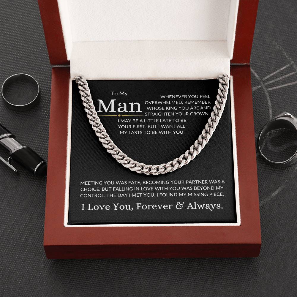 To My Man | Cuban Link Necklace - Stainless Steel / Luxury Box Shoptopia Jewelry