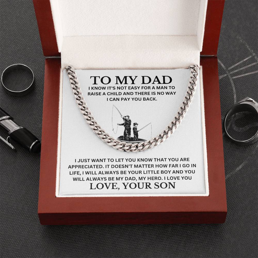 Dad Love Son "Fishermen" | Cuban Link Chain