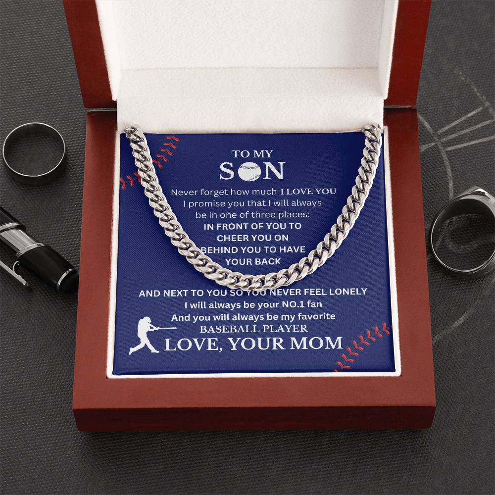 Son Love Mom "My Favorite Baseball Player" | Cuban Link Chain