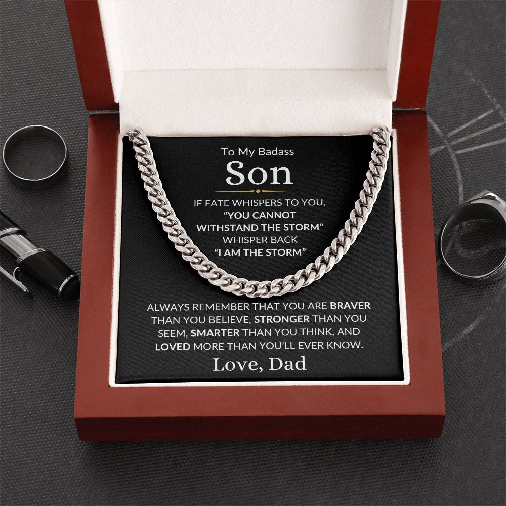 Son Love Dad "I Am The Storm" | Cuban Chain Necklace