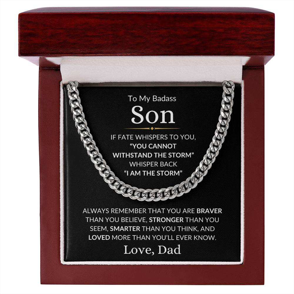 Son Love Dad "I Am The Storm" | Cuban Chain Necklace