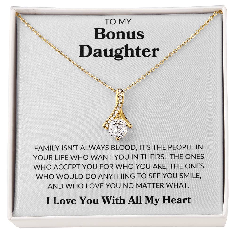 To My Bonus Daughter | Alluring Beauty Necklace - 18K Yellow Gold Finish / Standard Box Shoptopia Jewelry
