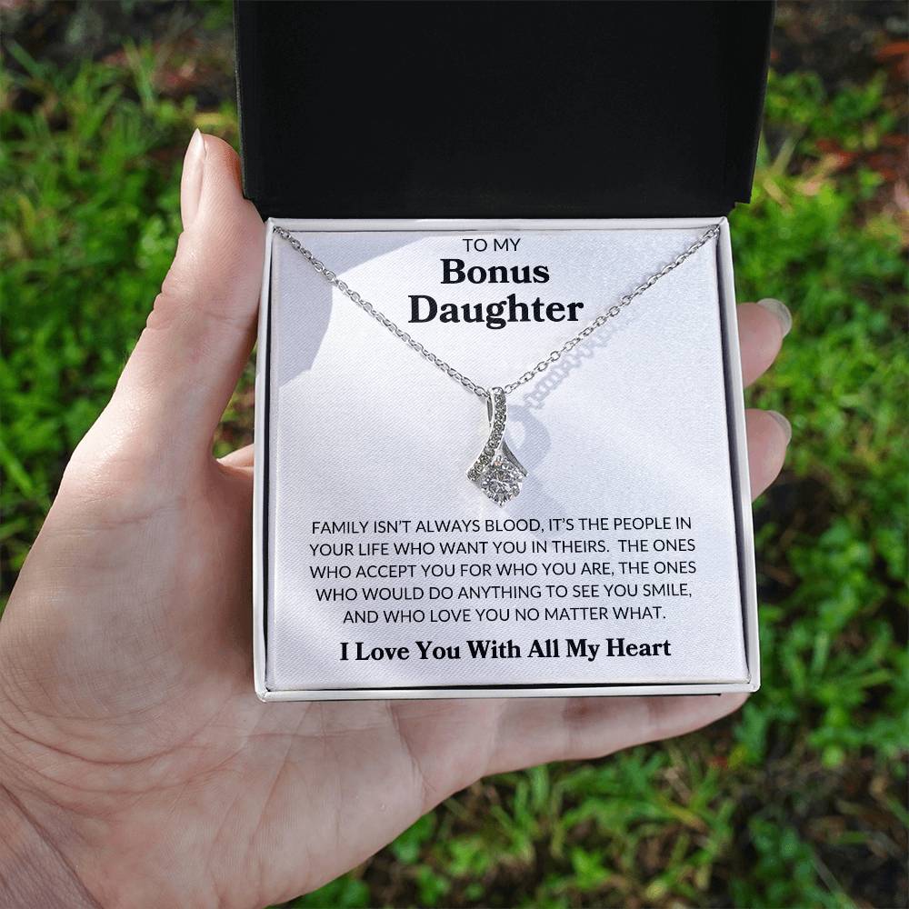 To My Bonus Daughter | Alluring Beauty Necklace - Shoptopia Jewelry