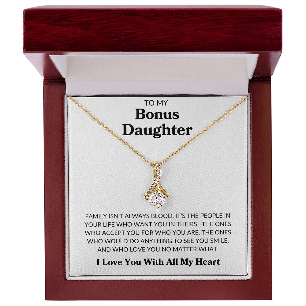 To My Bonus Daughter | Alluring Beauty Necklace - 18K Yellow Gold Finish / Luxury Box Shoptopia Jewelry