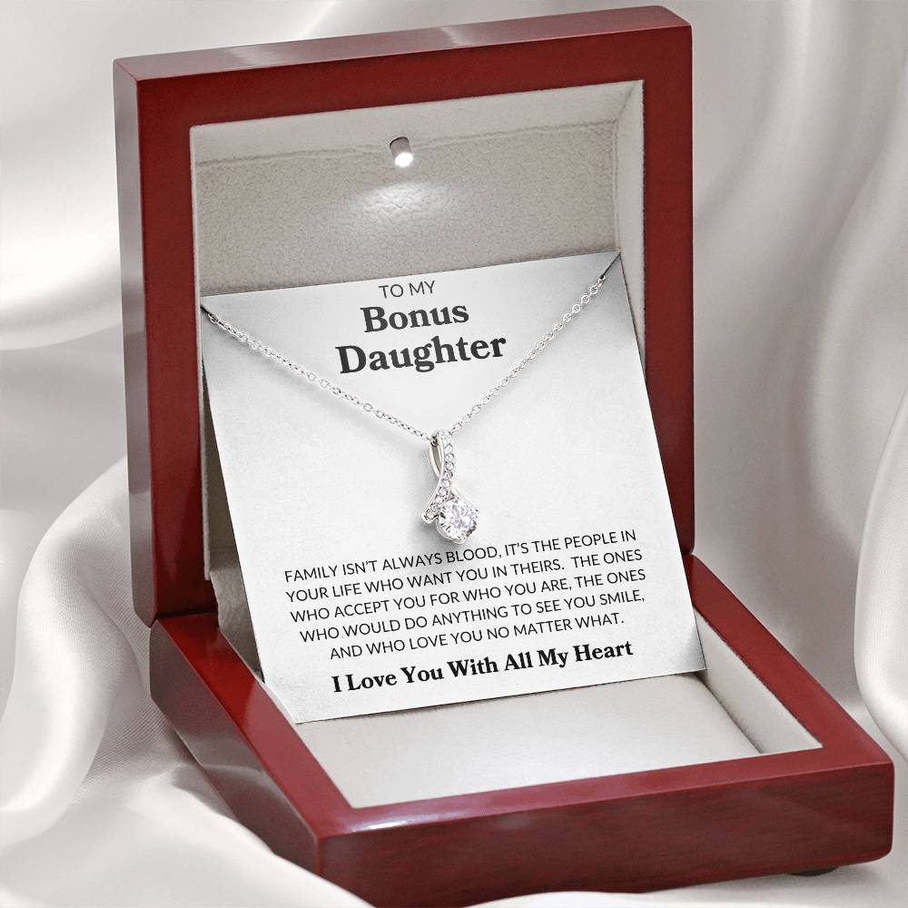 To My Bonus Daughter | Alluring Beauty Necklace - Shoptopia Jewelry
