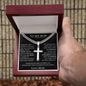 To My Son Love Mom | Cuban Chain with Cross | Personalization - Shoptopia Jewelry