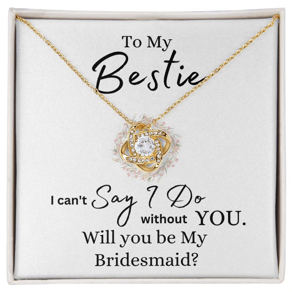 To My Bestie Be My Bridesmaid | Love Knot Necklace - 18K Yellow Gold Finish / Standard Box Shoptopia Jewelry