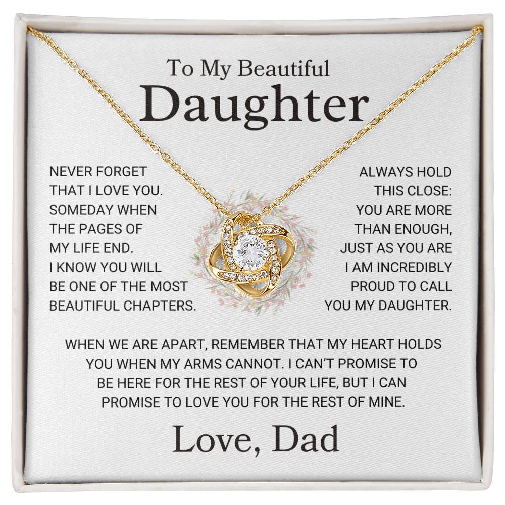 Daughter Love Dad "Just As You Are" | Love Knot Necklace