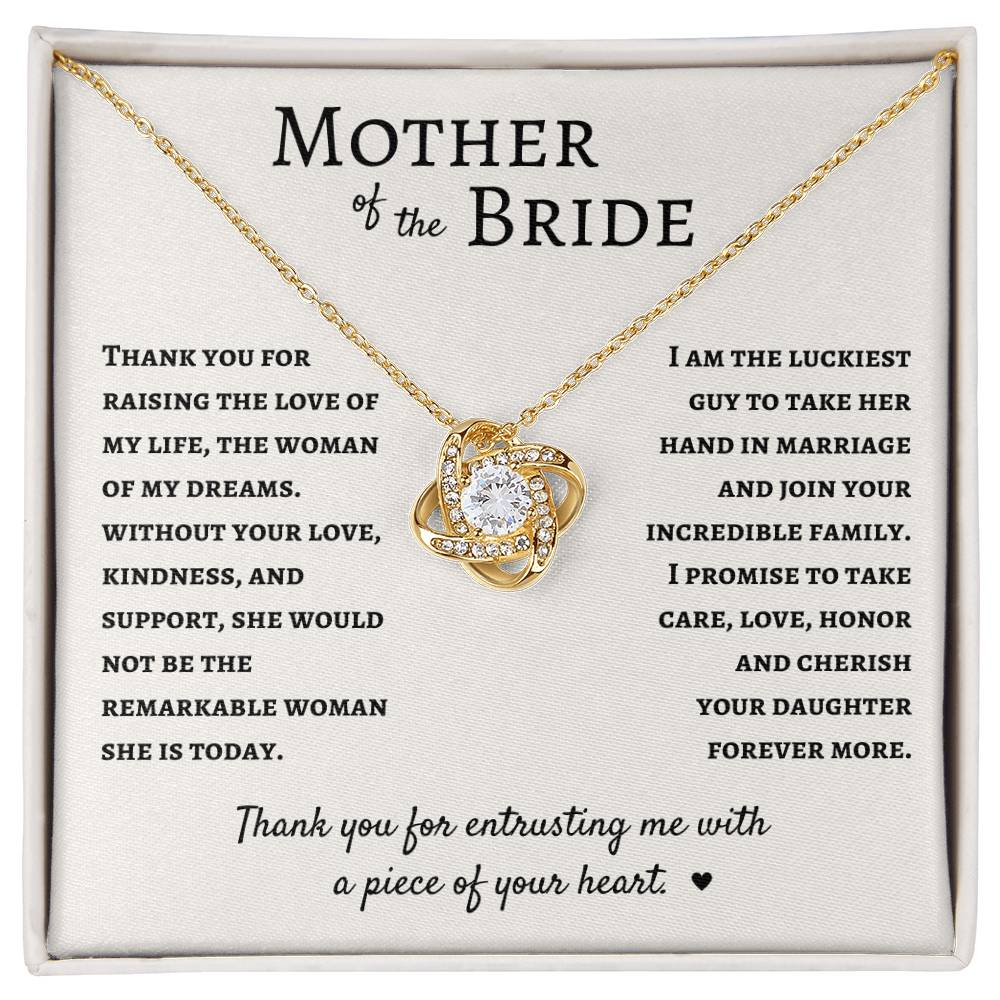 Mother Of the Bride | Love Knot Necklace - 18K Yellow Gold Finish / Standard Box Shoptopia Jewelry