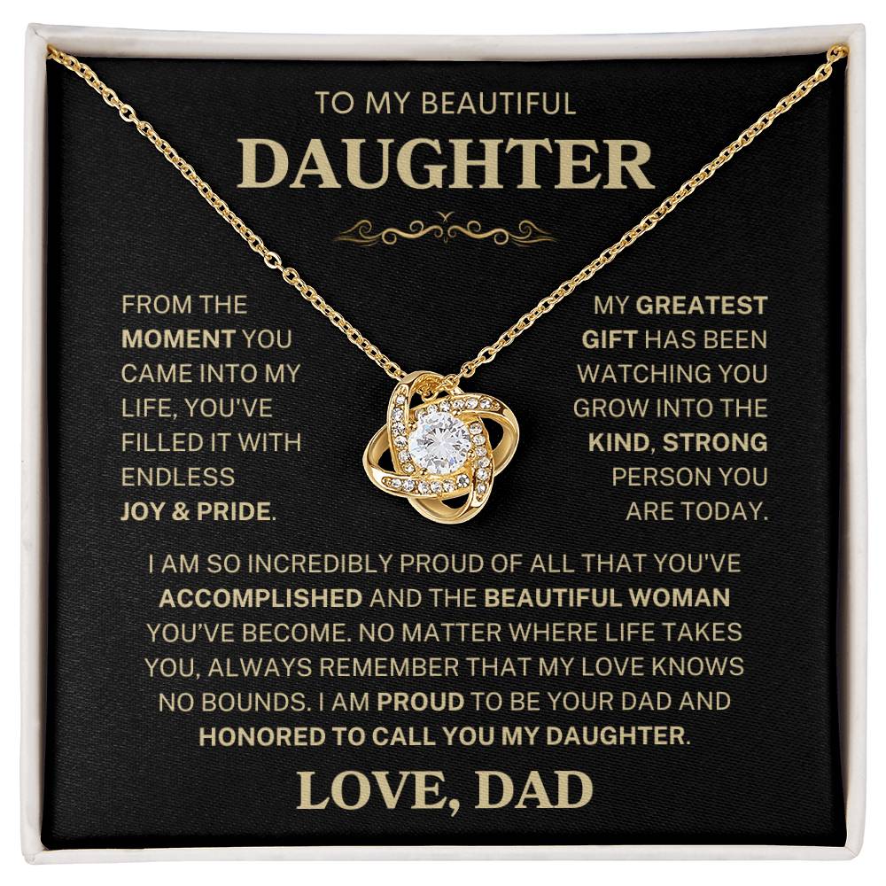 Daughter "My Greatest Gift" Gold | Love Knot Necklace