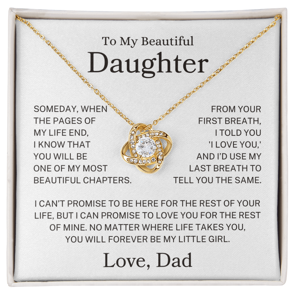 Daughter Love Dad "Forever My Little Girl" | Love Knot Necklace