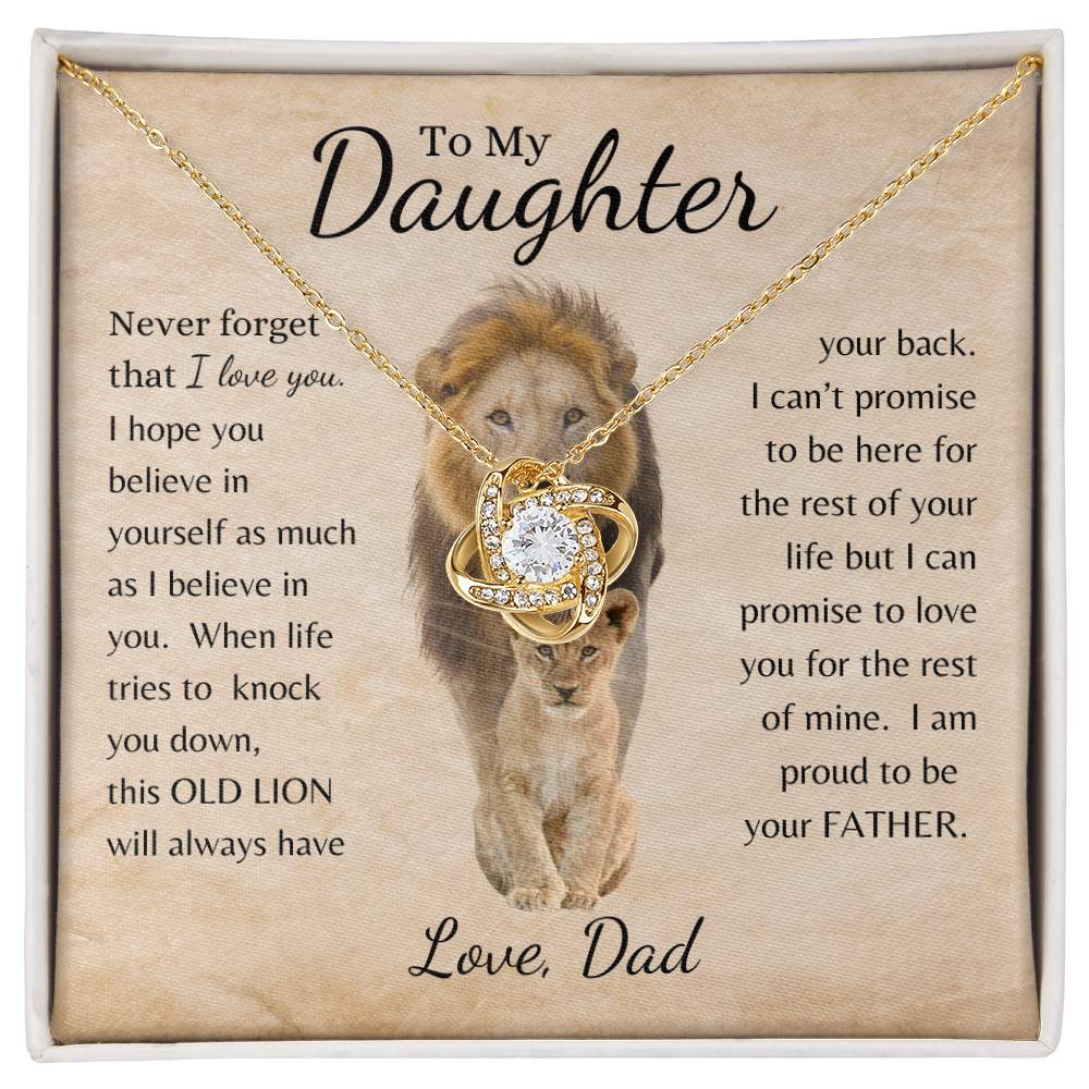 This Old Lion Love Dad | Love Knot Necklace - 18K Yellow Gold Finish / Standard Box Shoptopia Jewelry