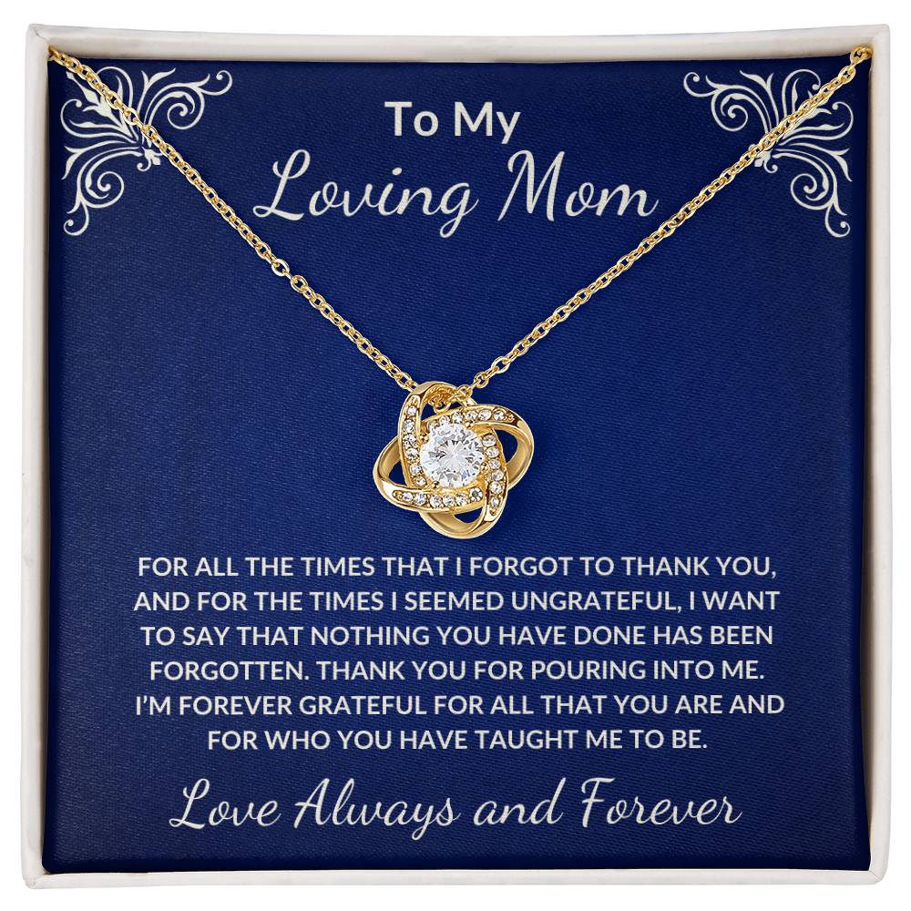 Mom "I'm Forever Grateful" | Love Knot Necklace