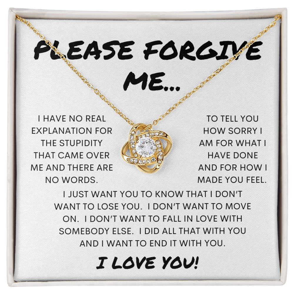 Please Forgive Me | Love Knot Necklace - 18K Yellow Gold Finish / Standard Box Shoptopia Jewelry