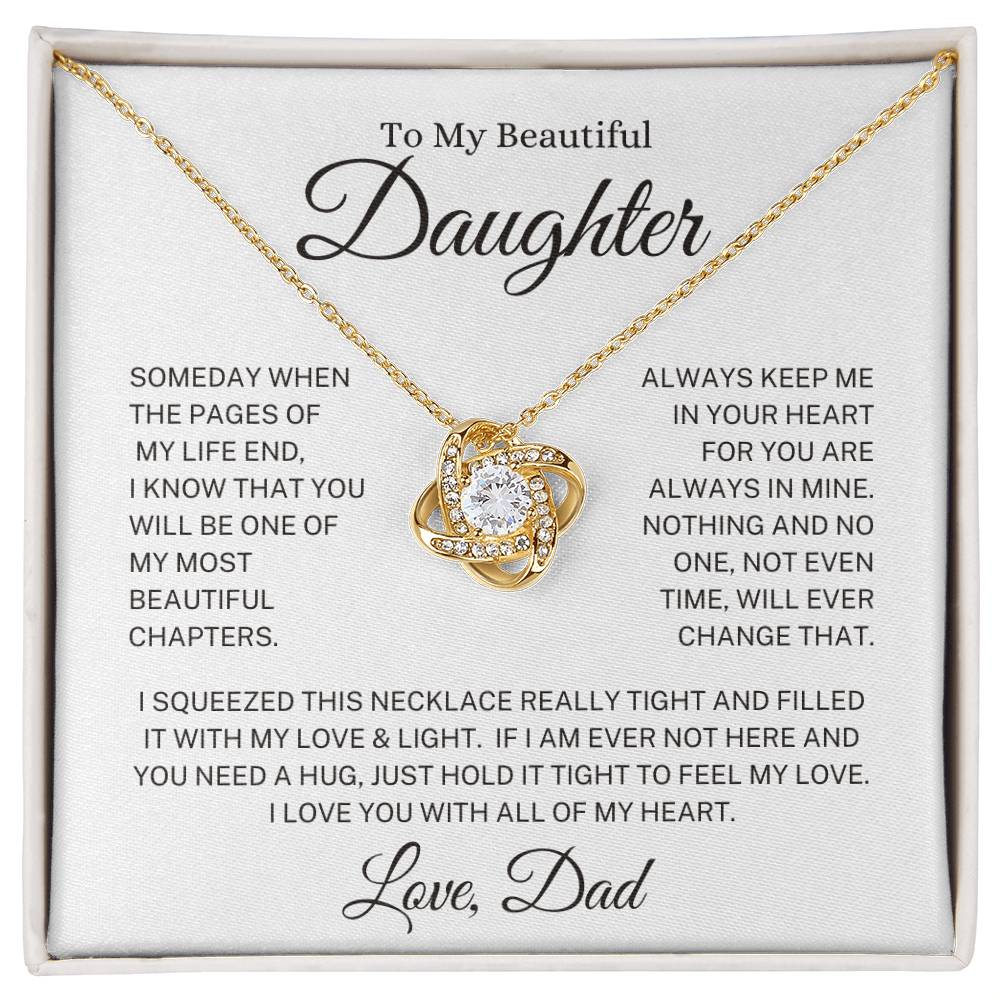 Daughter Love Dad "Most Beautiful Chapters" | Love Knot Necklace