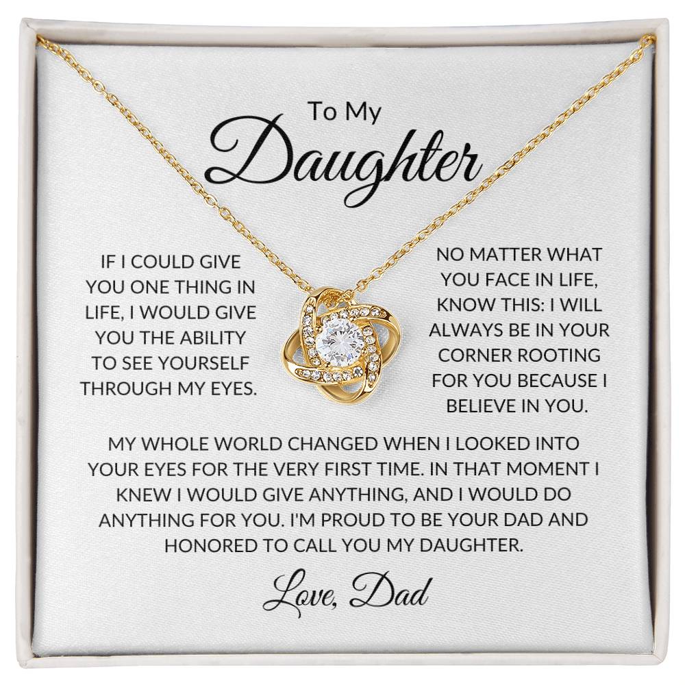To My Daughter Love Dad | Love Knot Necklace - 18K Yellow Gold Finish / Standard Box Shoptopia Jewelry