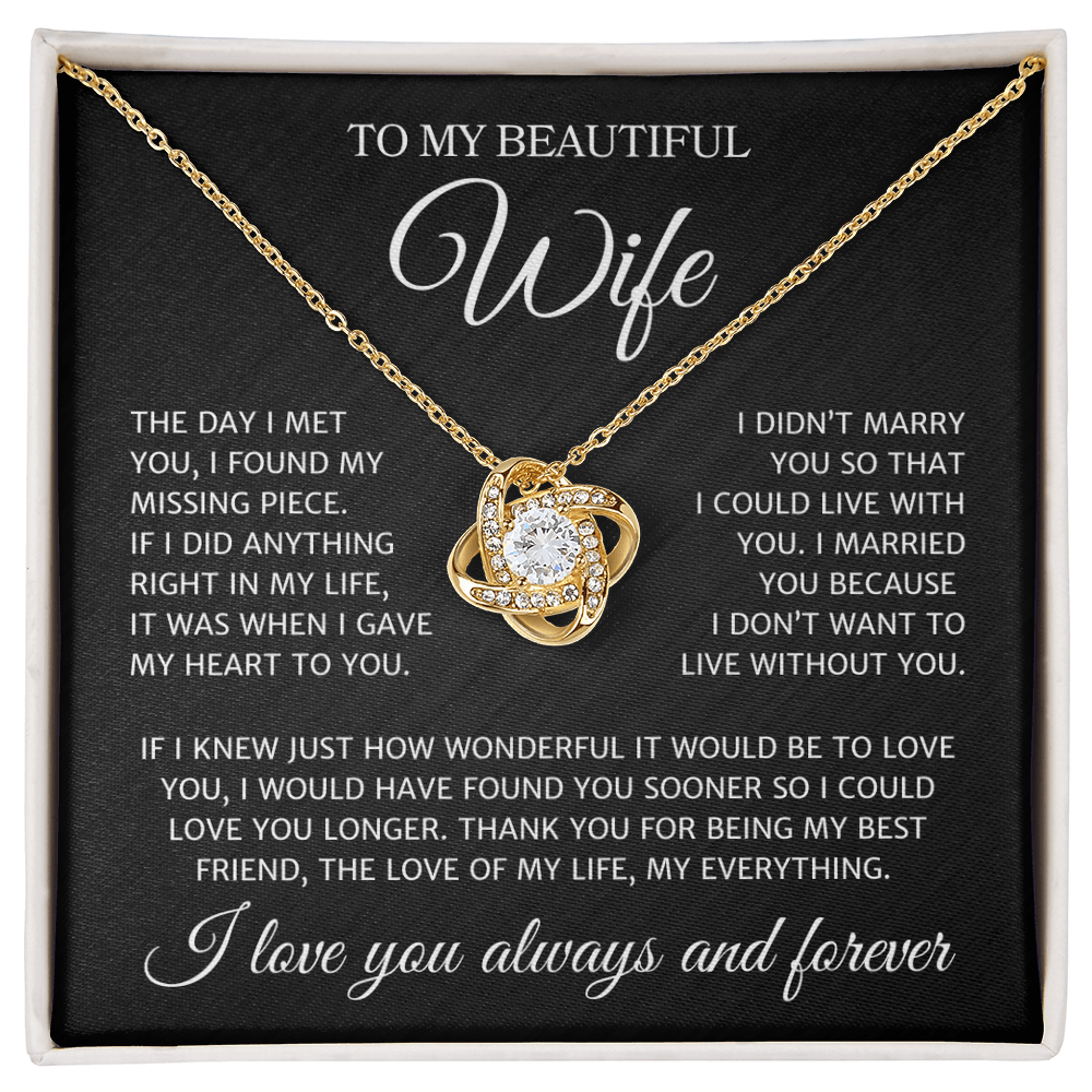 Wife "My Missing Piece" | Love Knot Necklace