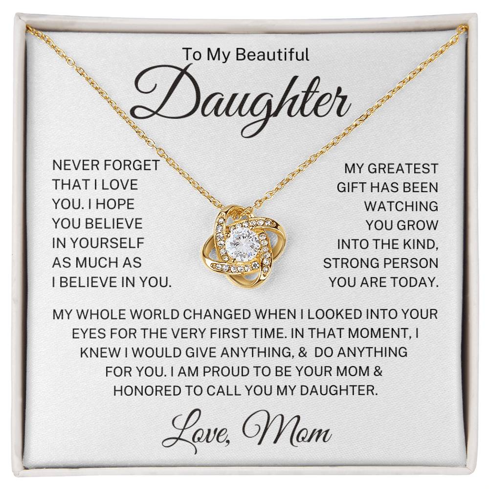 Daughter Love Mom "My Greatest Gift" | Love Knot Necklace