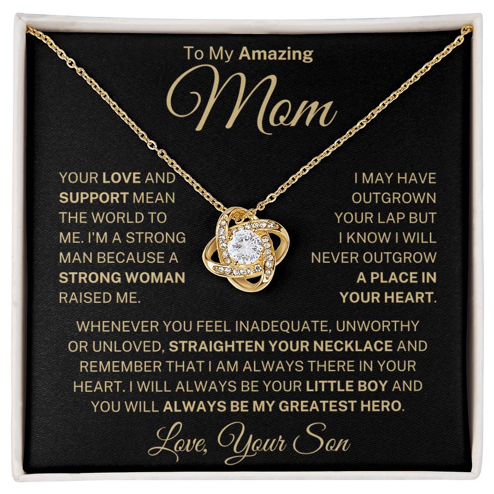 Mom Love Son "Straighten Your Necklace" | Love Knot Necklace