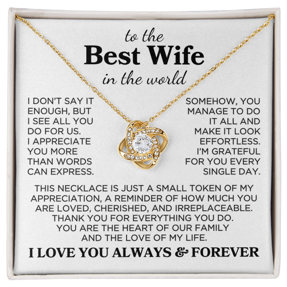 Wife "Best Wife In The World" | Love Knot Necklace