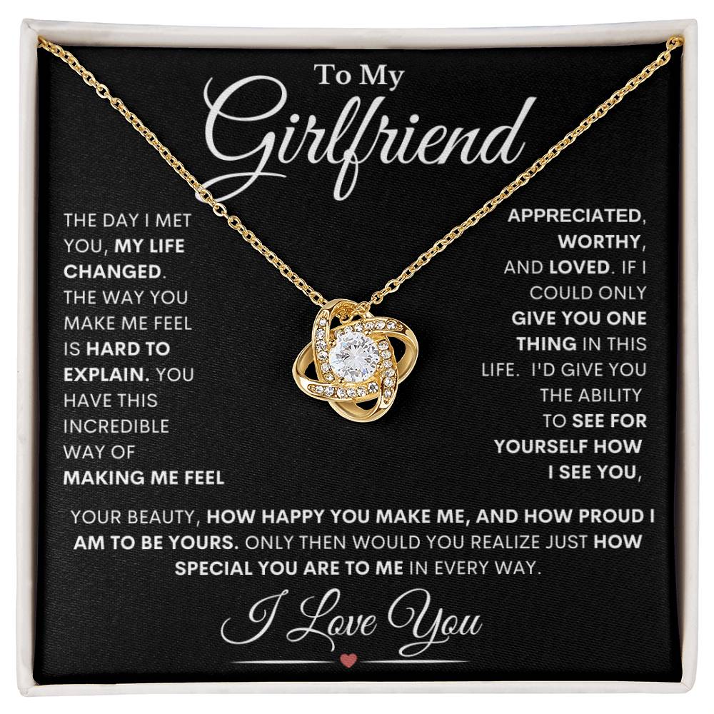 Girlfriend "The Way I See You" | Love Knot Necklace - 18K Yellow Gold Finish / Standard Box Shoptopia Jewelry