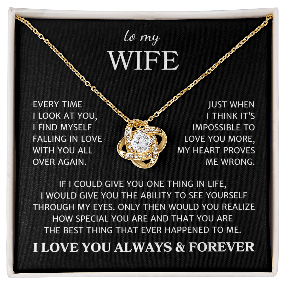 Wife "Love You More" | Love Knot Necklace