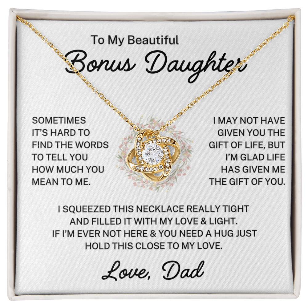 Bonus Daughter Love Dad "Hold This Close" | Love Knot Necklace