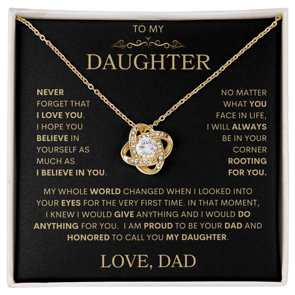Daughter Love Dad "My Whole World Changed" | Love Knot Necklace