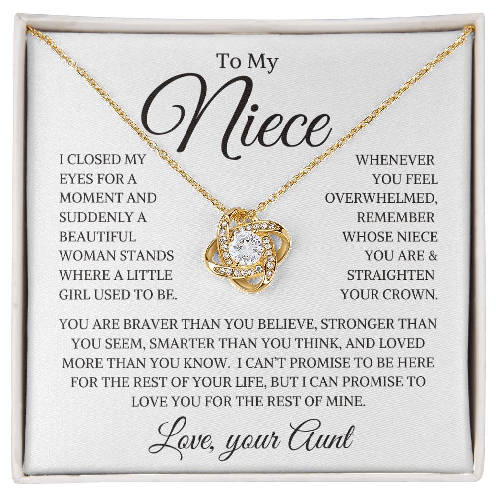 Niece from Aunt "Straighten Your Crown" | Love Knot Necklace