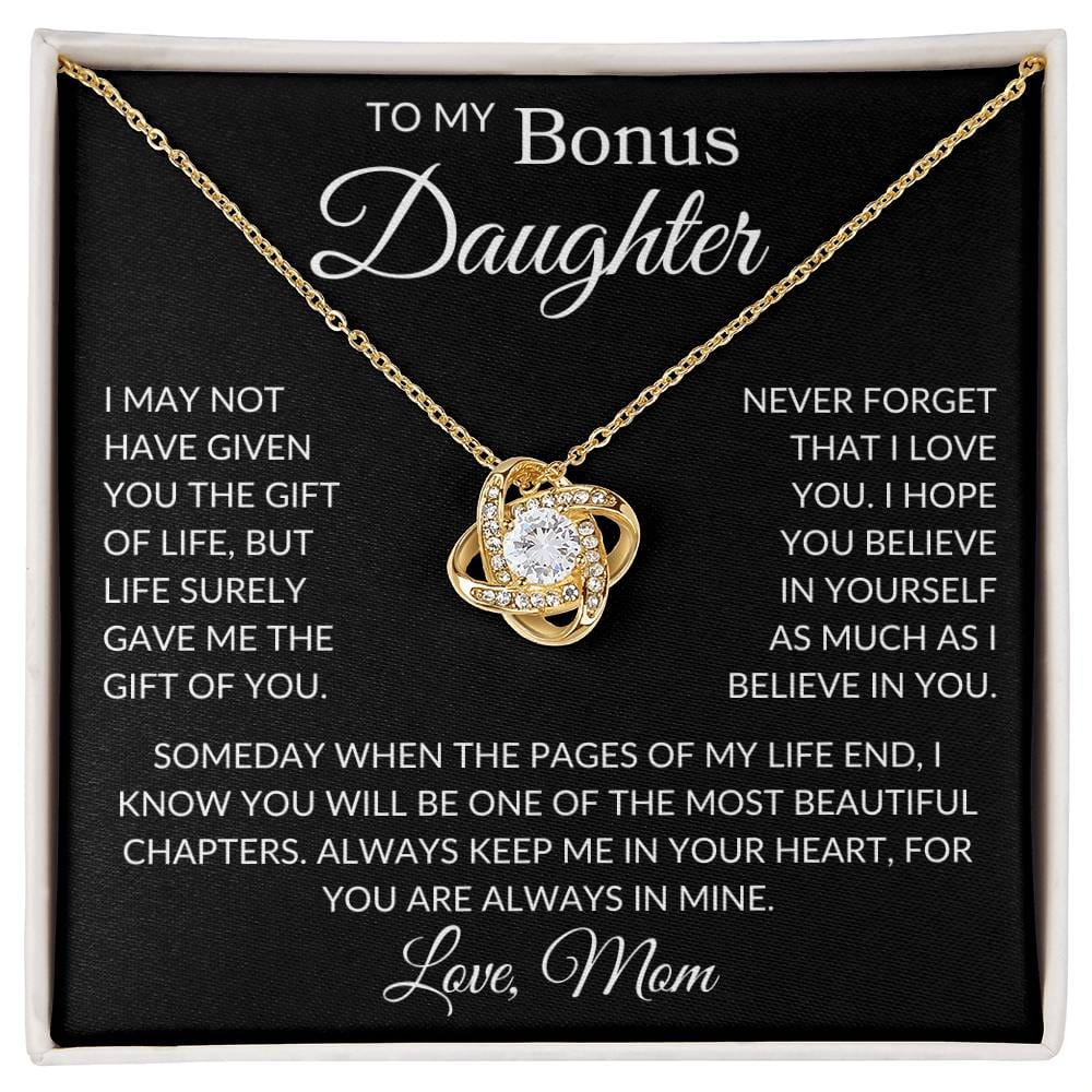 Bonus Daughter Love Mom "Gift of You" | Love Knot Necklace