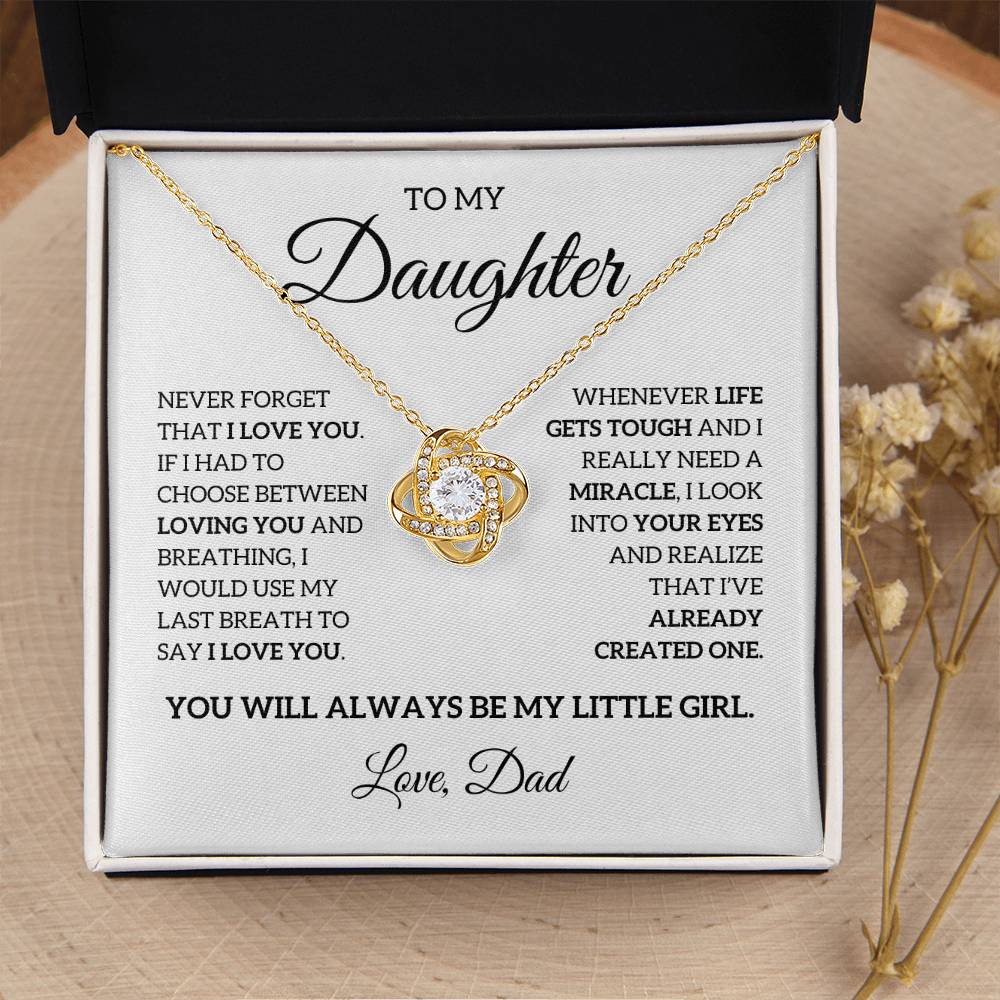 Daughter Love Dad "My Last Breath" | Love Knot Necklace