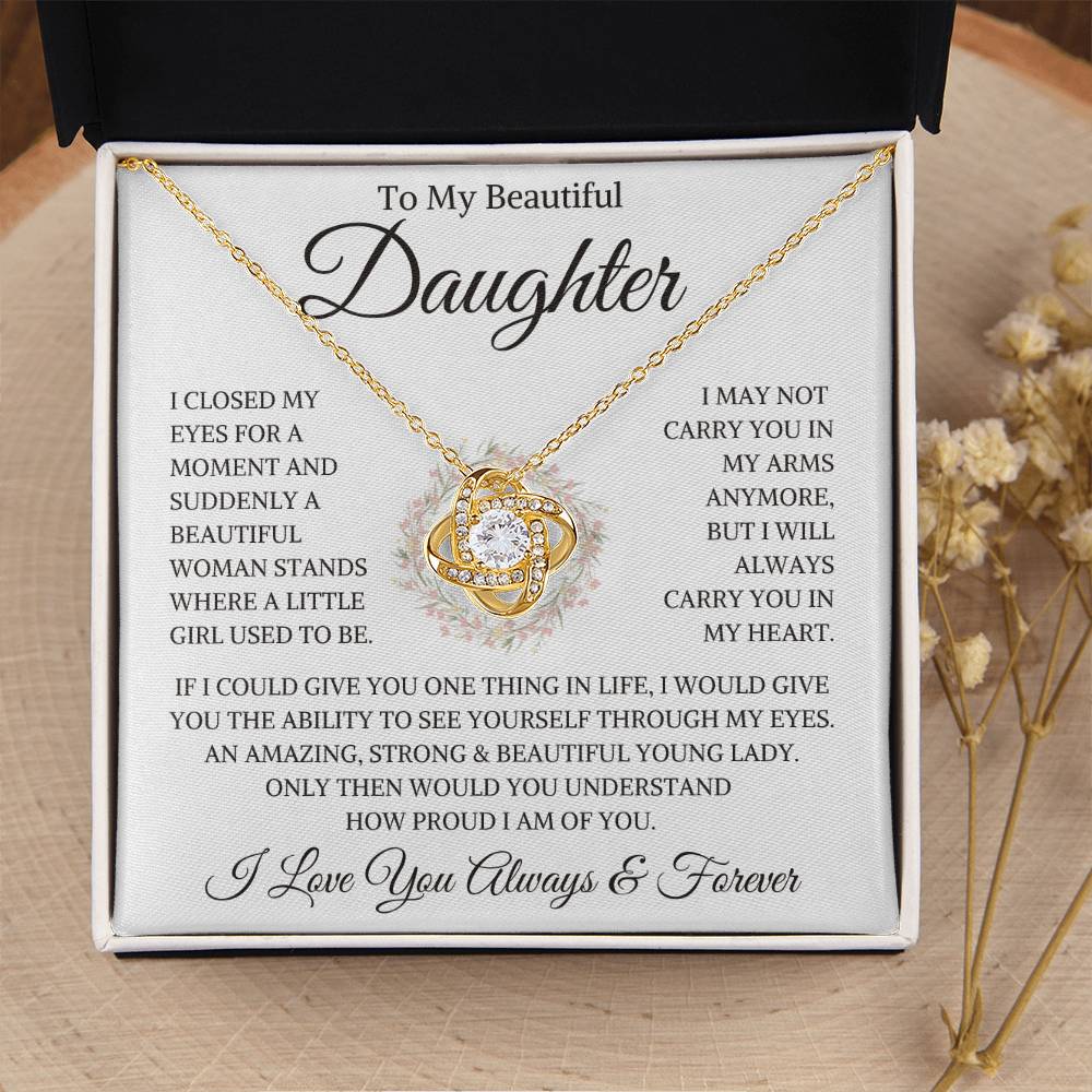 Daughter "How Proud I Am" | Love Knot Necklace