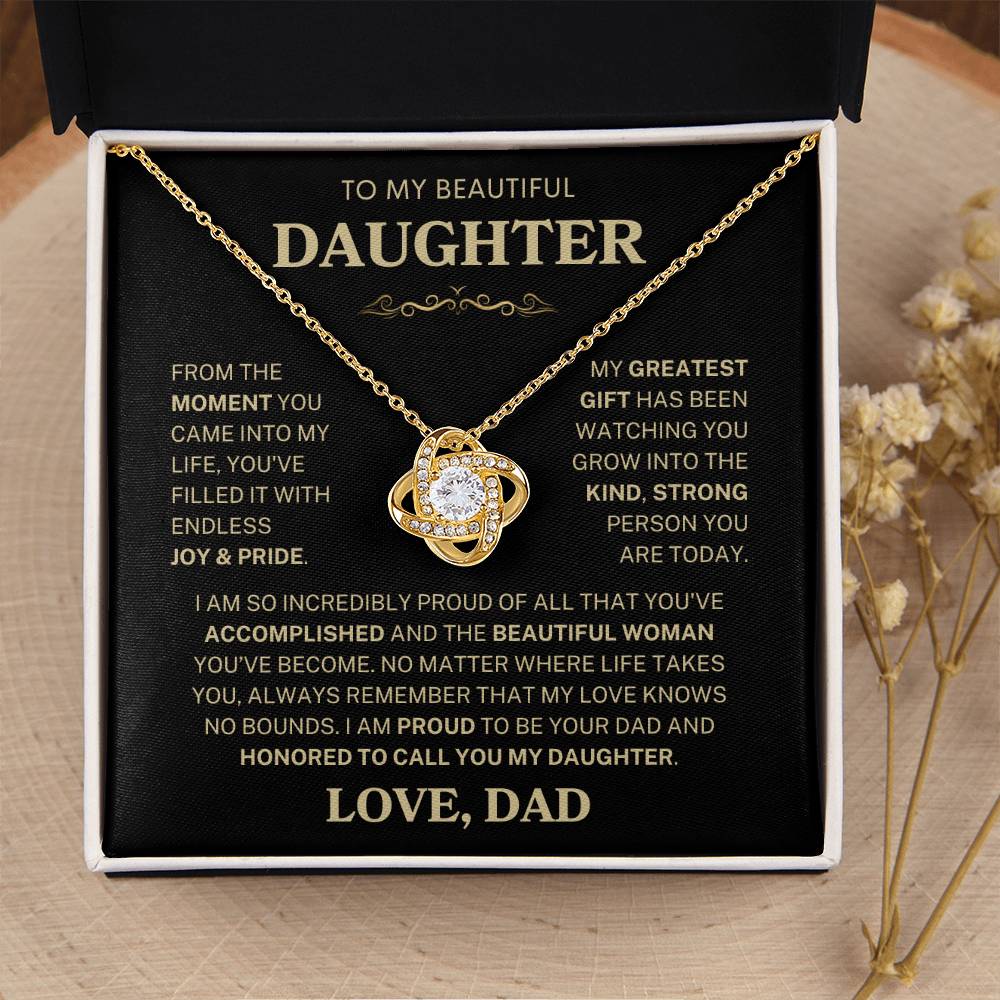 Daughter "My Greatest Gift" Gold | Love Knot Necklace