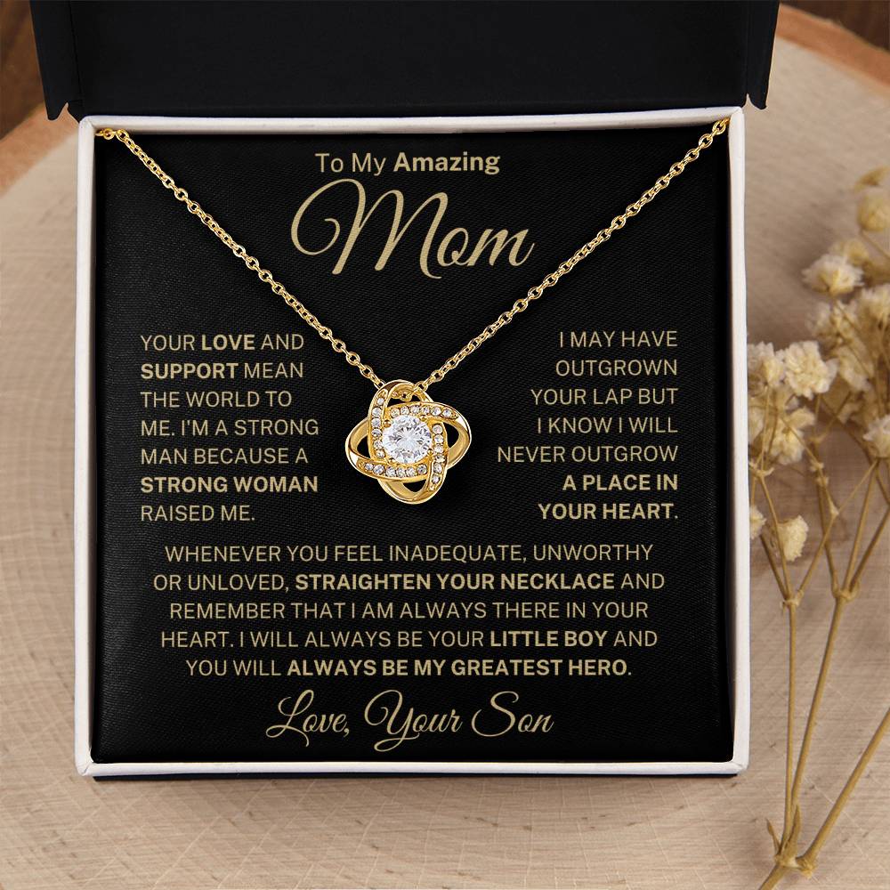 Mom Love Son "Straighten Your Necklace" | Love Knot Necklace