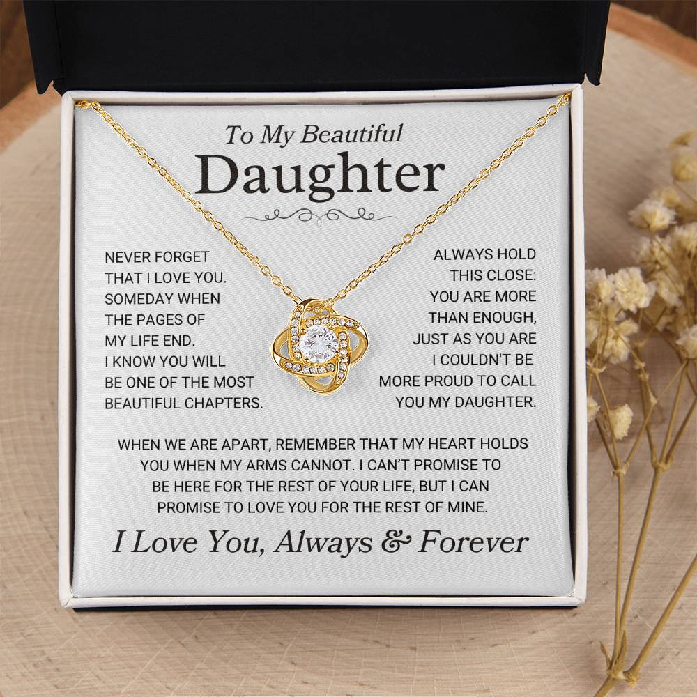 Daughter "Just The Way You Are" | Love Knot Necklace