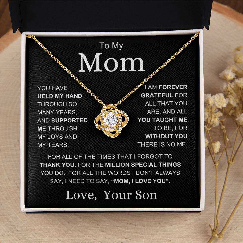 Mom Love Son "Million Special Things" | Love Knot Necklace - Shoptopia Jewelry