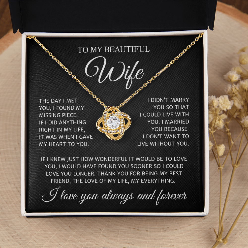 Wife "My Missing Piece" | Love Knot Necklace