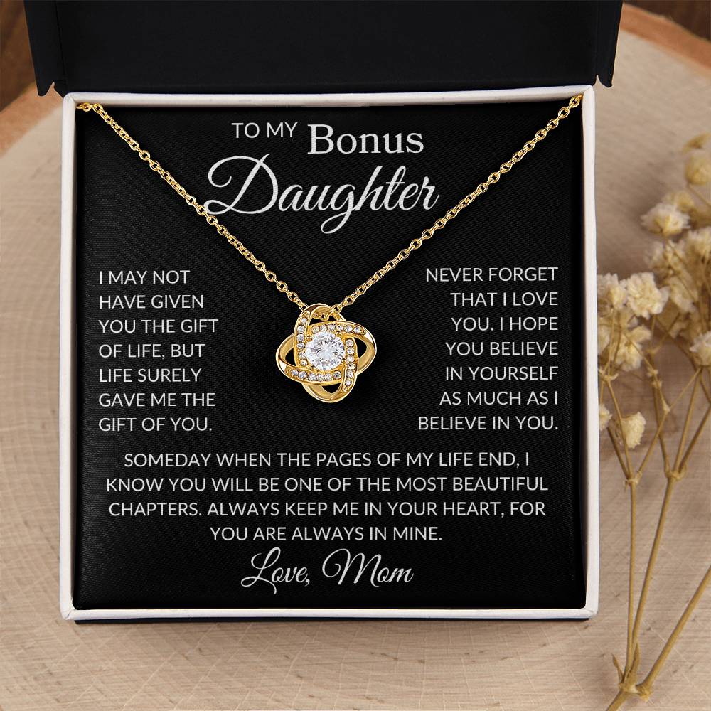 Bonus Daughter Love Mom "Gift of You" | Love Knot Necklace