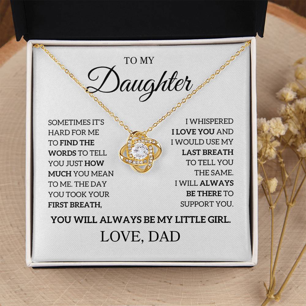 Daughter Love Dad "Use My Last Breath" | Love Knot Necklace