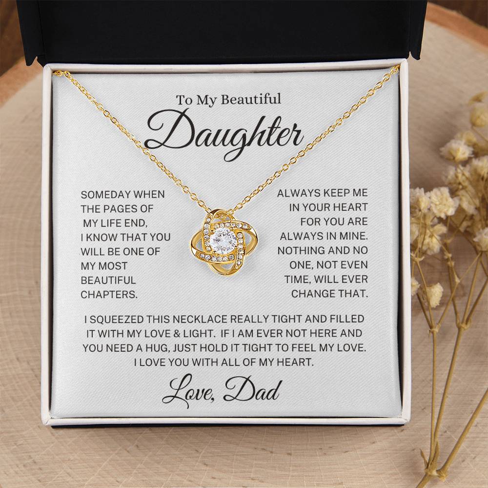 Daughter Love Dad "Most Beautiful Chapters" | Love Knot Necklace