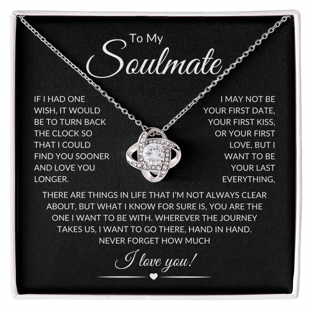 Soulmate "Last Everything" | Love Knot Necklace - 14K White Gold Finish / Standard Box Shoptopia Jewelry