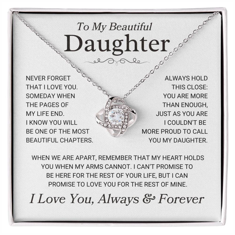 Daughter "Just The Way You Are" | Love Knot Necklace
