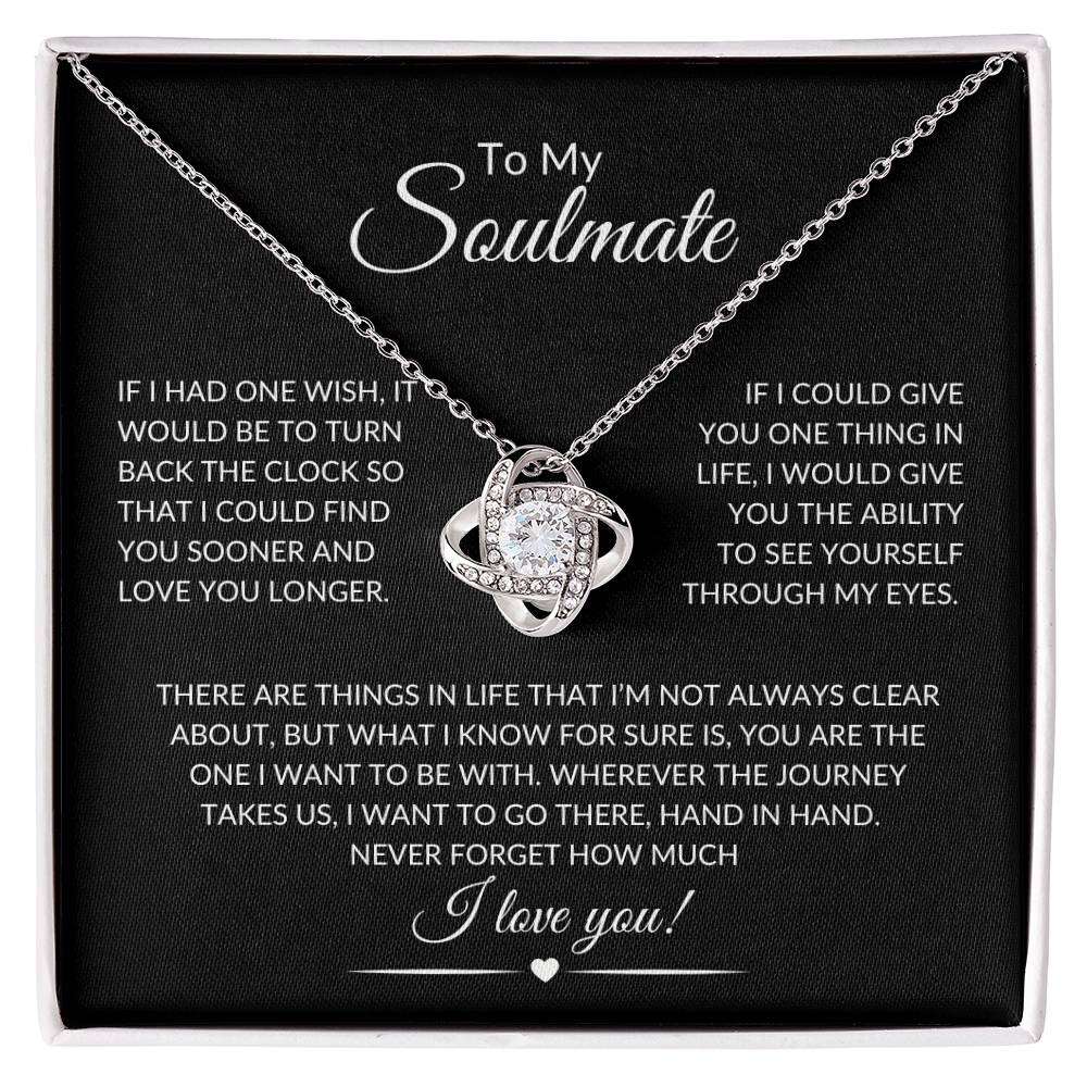 To My Soulmate | Love Knot Necklace - 14K White Gold Finish / Standard Box Shoptopia Jewelry