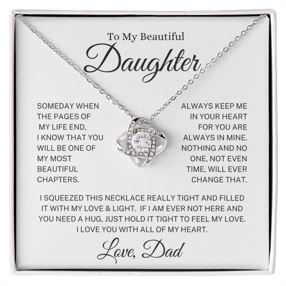Daughter Love Dad "Most Beautiful Chapters" | Love Knot Necklace