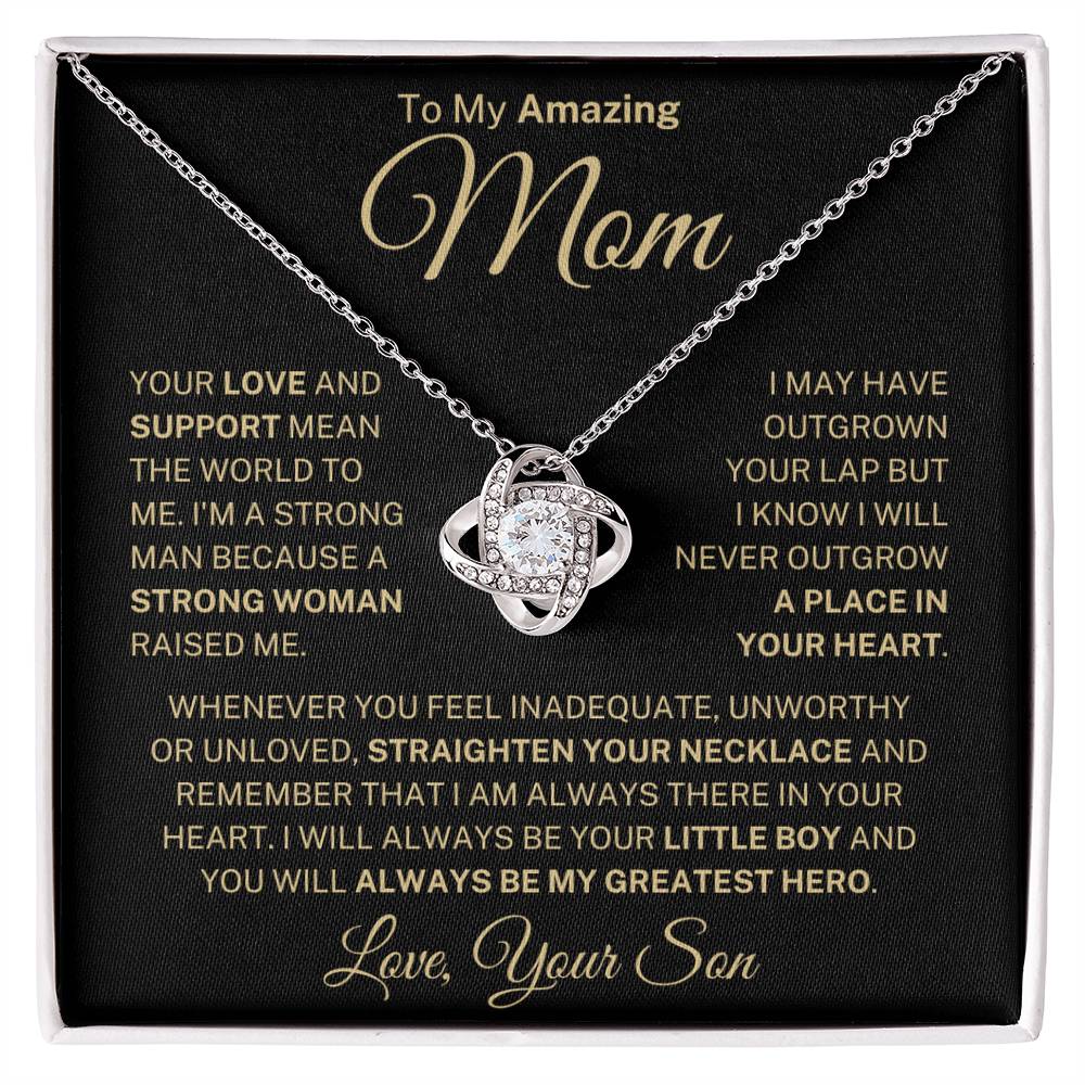Mom Love Son "Straighten Your Necklace" | Love Knot Necklace