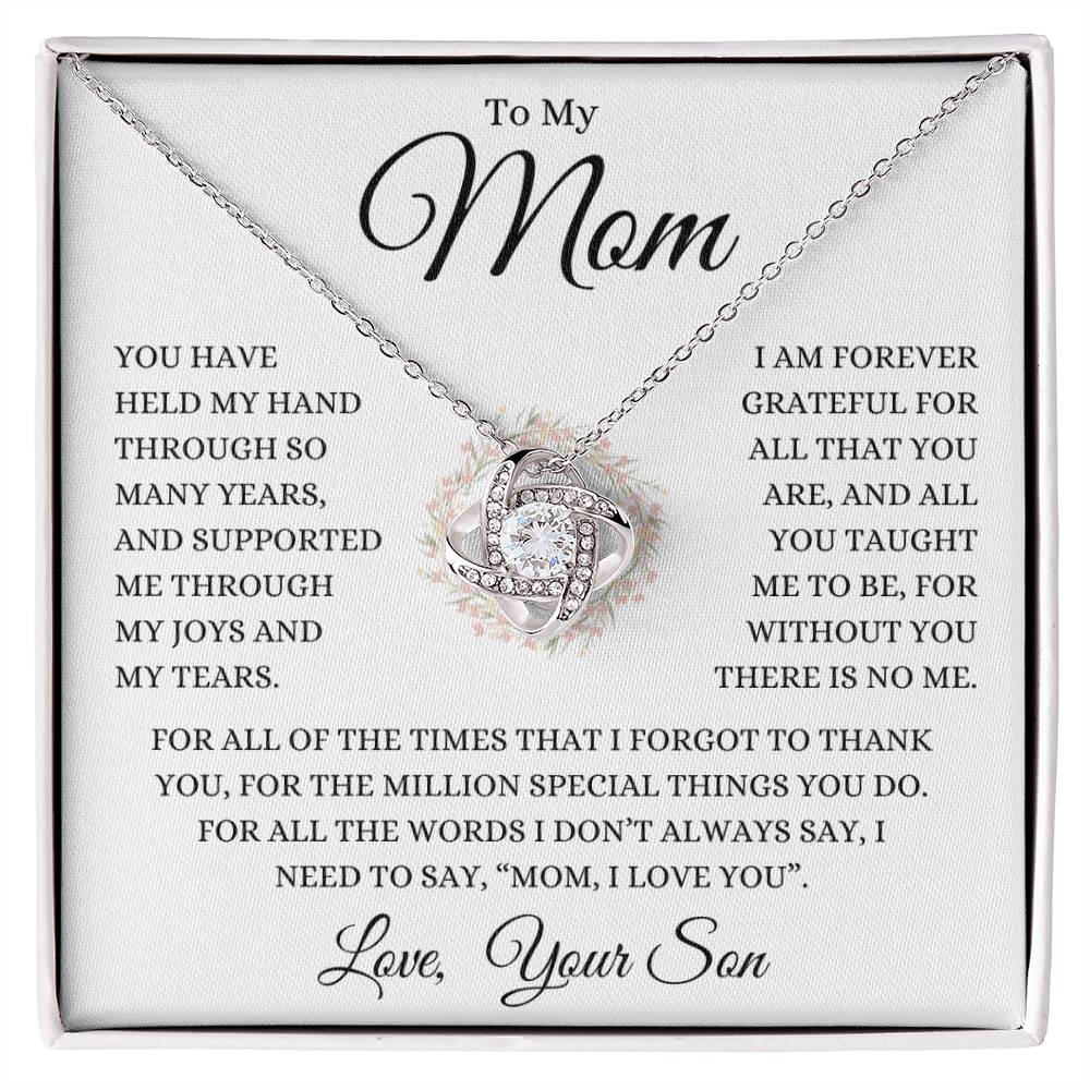 Mom Love Son "Million Special Things" | Love Knot Necklace