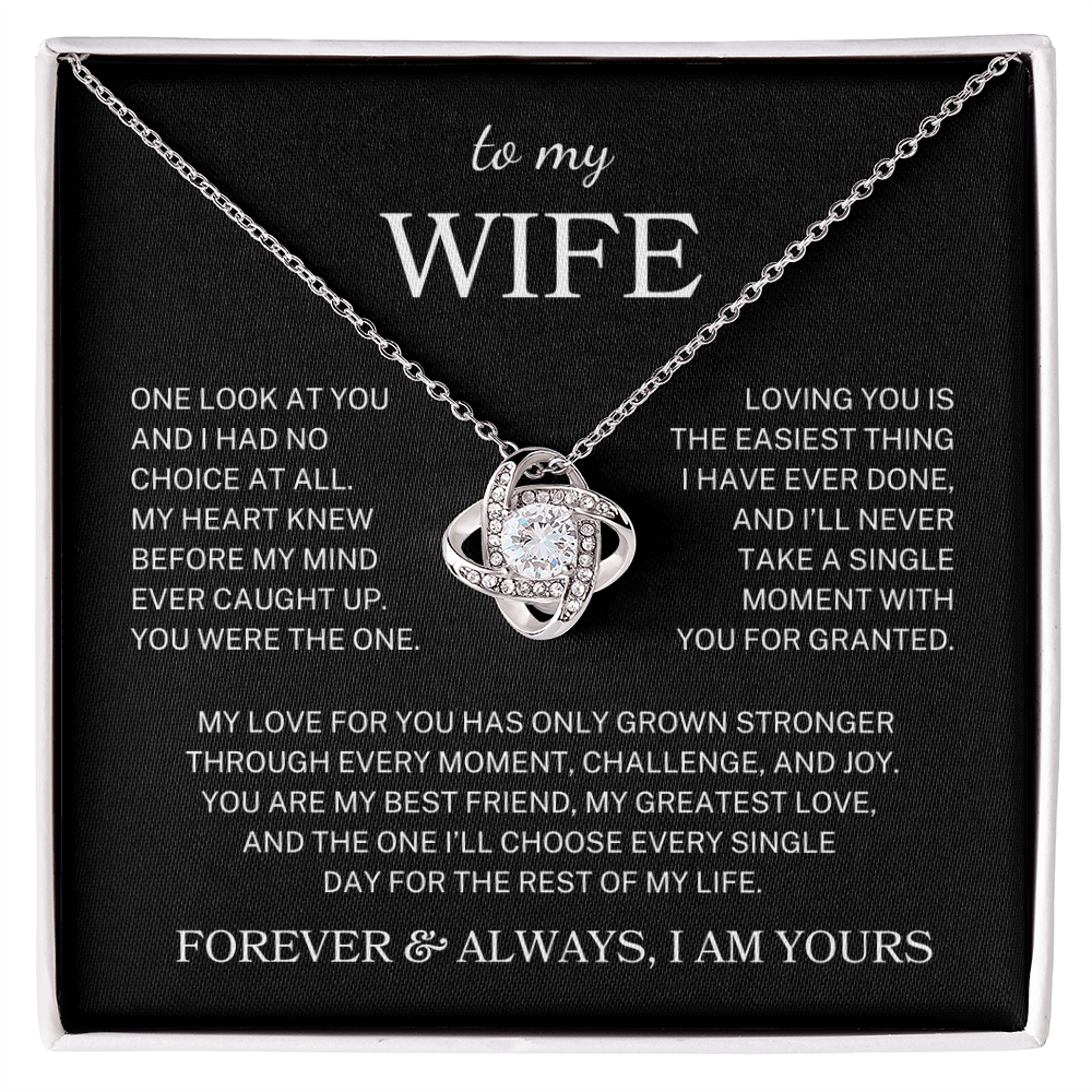 Wife "One Look At You" | Love Knot Necklace