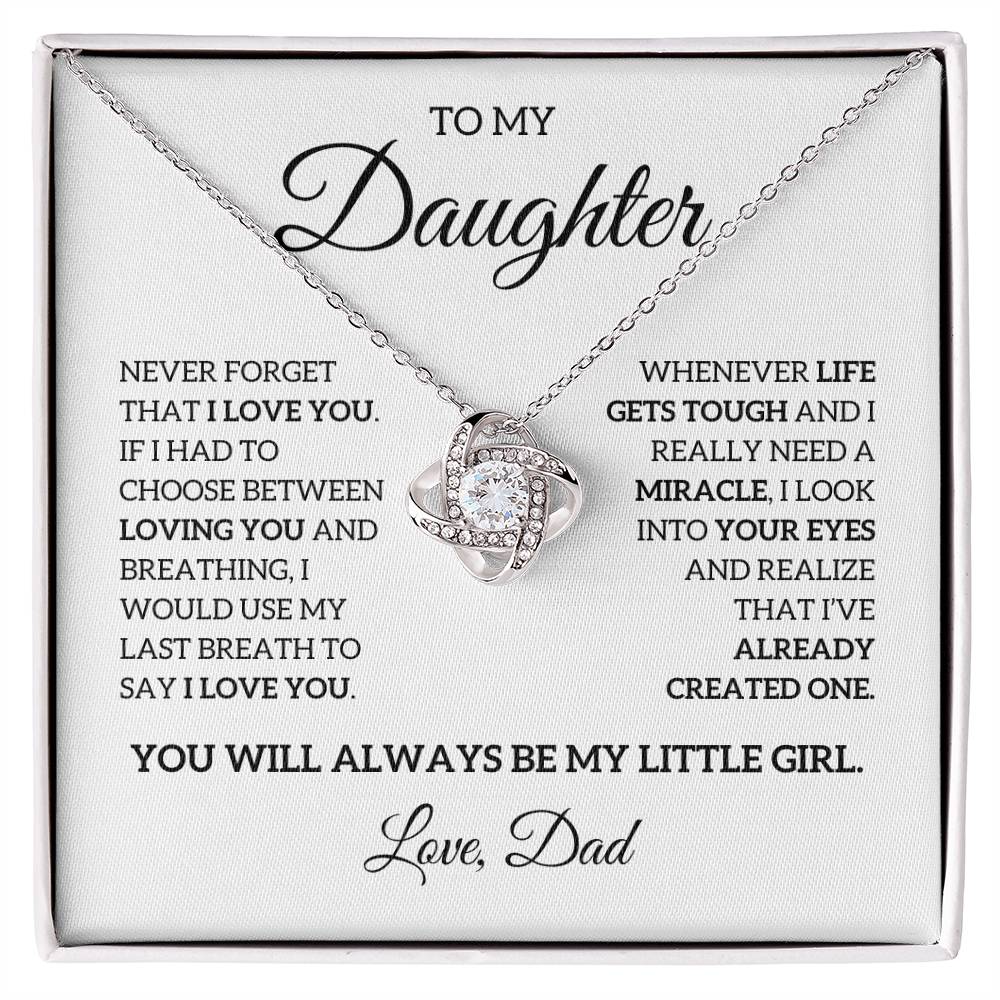 Daughter Love Dad "My Last Breath" | Love Knot Necklace