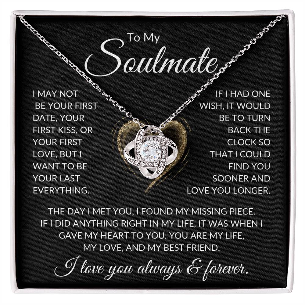 Soulmate "Missing Piece" | Love Knot Necklace - 14K White Gold Finish / Standard Box Shoptopia Jewelry